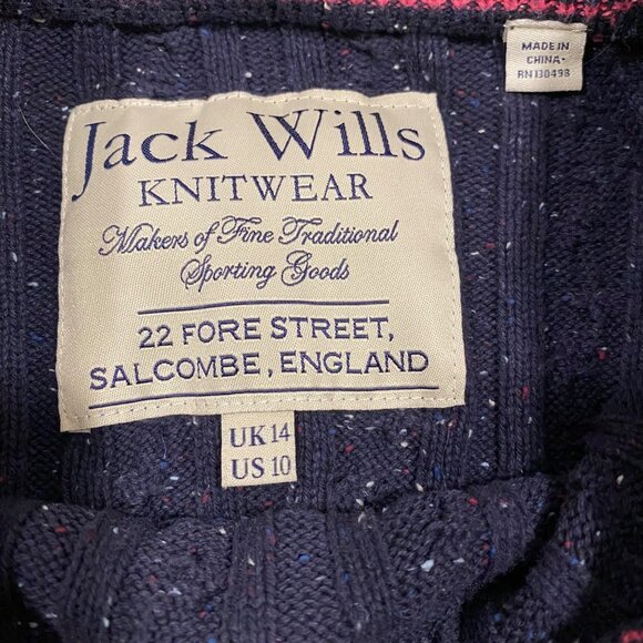 Jack Willis Women's Tinsbury Cable Knit Crew Sweater Navy Blue US Size‎ 10 - Picture 4 of 7
